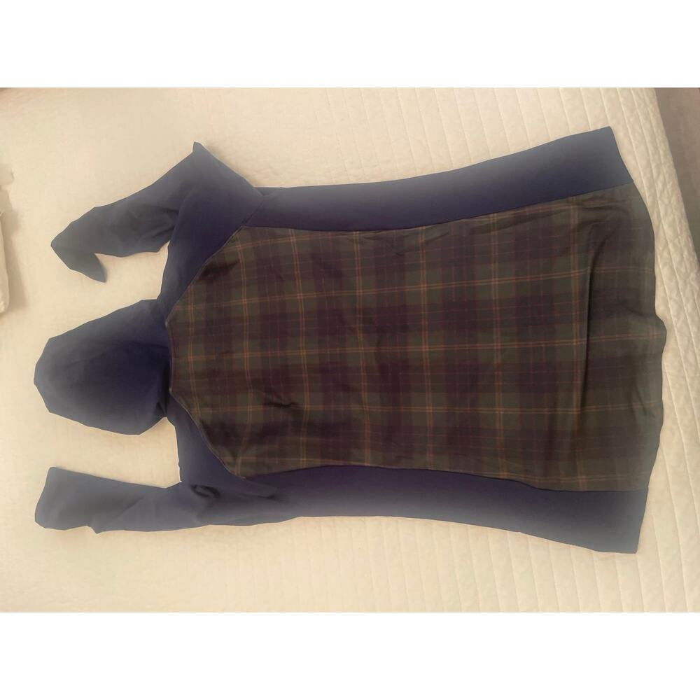 Pinehurst FootJoy Full Zip Hoodie Womens M Blue Green Tartan Plaid Thermo Golf - Picture 3 of 4